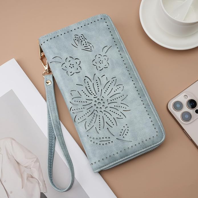 RFID Wallet Women Large Capacity Sunflower Wristlet Wallets for Women Clutch Ladies Cell Phone Purse - Image 2