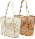 KALIDI Beach Mesh Tote Bag, Casual MAX 23L Summer Foldable Hobo Bag Women | Sandproof Widen Strap Large Shoulder Bag For Lake Pool Vacation Travel Picnic Grocery Market Shopping Carrier by KALIDI