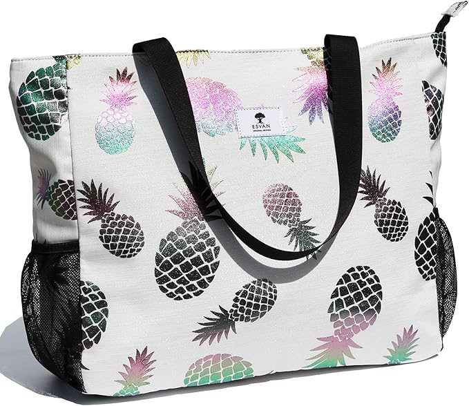 ESVAN LARGE BEACH BAG Water Resistant Lightweight 20 inch Women Oversize Tote Bag for Gym Beach Travel Pool Yoga Nurse by ESVAN