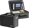 ENGPOW Fireproof Money Box with Lock & Heat-Resistant Fireproof Zipper | 6400°F 12-Layer Fire Protection,Small Hard Case with Multi-Pocket,Portable Home Chest Safe Storage for Money, Jewelry, Black by ENGPOW