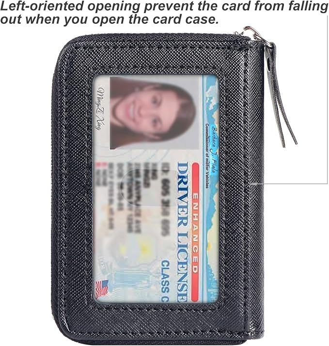 Credit Card Wallet, RFID Card Case Wallet, Zipper Card Cases Holder for Men Women, RFID Blocking, KeyChain Wallet, Compact Size Card Organizer Case for Women - Image 3