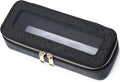 Pinkmik Makeup Brush Case, Black, SLIM | Clear Travel Cosmetic & Toiletry Bag, Small Makeup Bag, Zipper Purse Organizer, For Women by Pinkmik