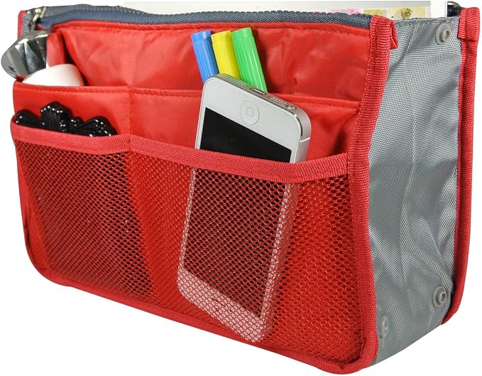 Wrapables® Unisex Bag Insert Organizer, Travel Bag Organizer - Red - Image 2