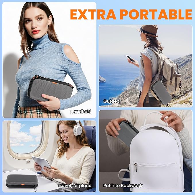 Double-Layer Electronics Organizer Travel Case, Multiple Pockets | Hard Shell Carrying Bag,Portable Tech Zipper Pouch for Charger, Phone, Power Bank, Cable, USB Flash Drive & SD Card - Image 6
