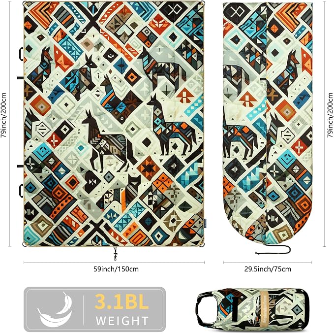 Camping Blanket, Puffy Blankets Lightweight Windproof Resistant for Outdoors,Hiking, Backpacking,Car,Picnic,Stadium - Image 2