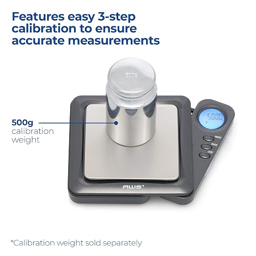American Weigh Scales Blade Series Digital Precision Pocket Weight Scale, Gray, 650 X 0.1G (BL-650-GRY) - Image 5