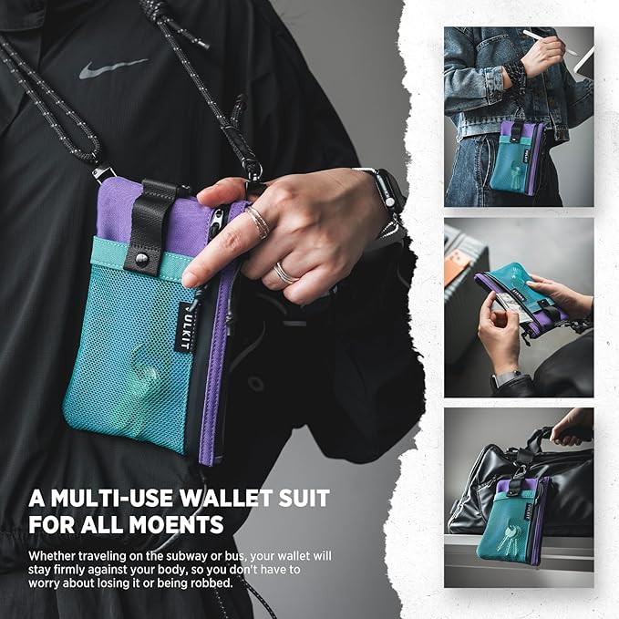 VULKIT RFID Blocking Travel Wallet for Women, Water Resistant Passport & Phone Holder with Detachable Lanyard and Key Ring, Lightweight Zipper Travel Wallet - Image 6