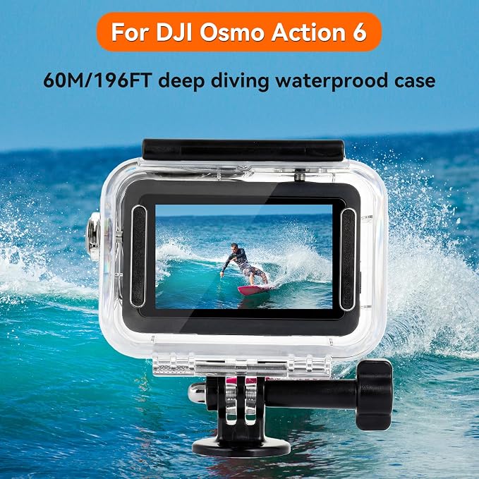 Underwater Waterproof Case for DJI Osmo Action 6 Camera | 196FT/60M Protective Diving Housing with Handle, Quick Release Interface Protective Cover with Float Stick Accessory Kit - Image 2