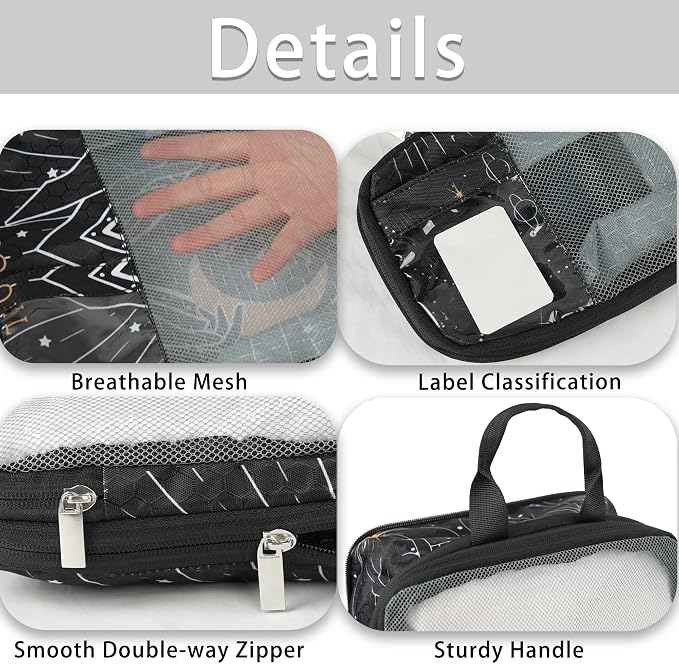 7 Pcs Compression Packing Cubes Travel for Suitcases, Luggage Organizer Lightweight Storage Bags Set for Backpack Travel- Packaging Cubes for Carry-Ons and Storage - Image 5