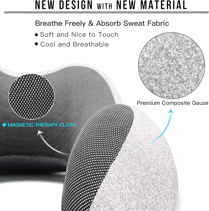 MLVOC Neck Pillow for Traveling, Upgraded 100% Pure Memory Foam Travel Neck Pillow for Airplane Flight Sleep, Breathable & Machine Washable Cover, Travel Kit with 3D Eye Mask, Earplugs & Bag, Grey | memor foam - Image 3