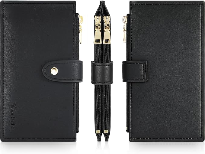 Travelambo Womens Leather Bifold Wallet, Slim RFID Blocking Card Holder | Large Capacity, 16 Card Slots & ID Window, 2 Zipper Pockets, Dual Snap Closure, Slim Lightweight, RFID Privacy Protection - Image 8