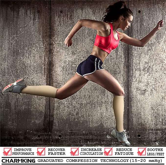 CHARMKING Compression Socks for Women & Men Circulation (3 Pairs) 15-20 mmHg is Best Support for Athletic Running Cycling - Image 2