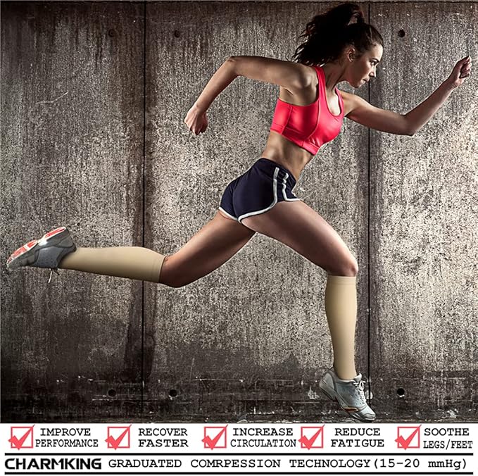 CHARMKING Compression Socks for Women & Men Circulation (3 Pairs) 15-20 mmHg is Best Support for Athletic Running Cycling - Image 2