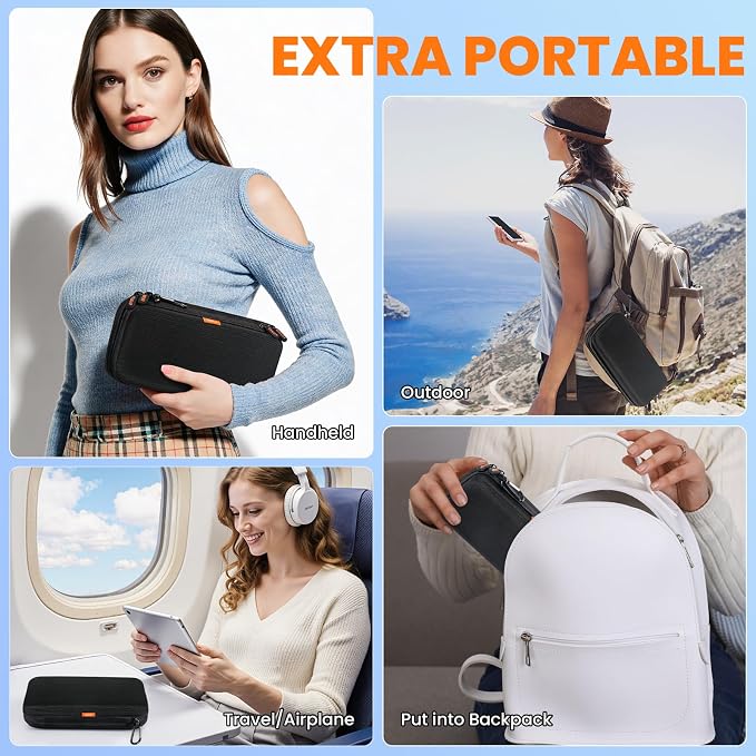 Double-Layer Hard Shell Electronics Organizer Travel Case | Shockproof Hard Shell Carrying Case,Portable Tech Accessories Zipper Bag for Cord, Cable, Charger, Phone, Power Bank & USB - Image 6