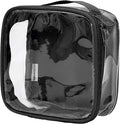 Clear TSA Approved 3-1-1 Travel Toiletry Bag for Carry On/Quart Size Transparent Liquids Pouch for Airport Security/Reusable See Through Vinyl & PVC Plastic Organizer Men Women (Black) by EzPacking