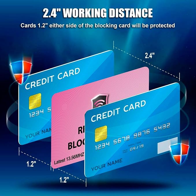 SaiTech IT 10 Pack RFID Blocking Card for Credit Debit ID Card, Pink | Slim Anti-Theft Contactless NFC RFID Blocker Protector, Easily Fit into Wallet and Purse, for Men & Women - Image 5