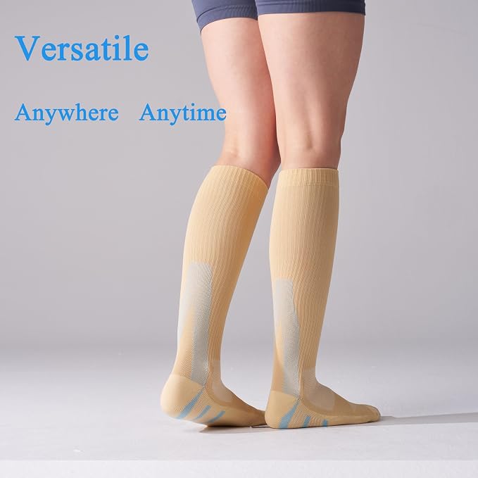 4 Pairs Compression Socks For Women and Men 20-30mmHg Graduated Compression Circulation Support Socks For Travel - Image 6