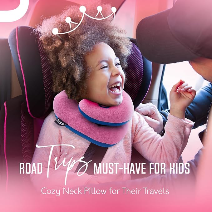 BCOZZY Kids Travel Neck Pillow (3-7 Y/O)- Patented Soft Toddler Pillow for Head & Chin Support in Car Seat, Airplane, and Road Trip Sleeping. Adjustable Size. Fully Washable. Carry Bag. Small, Gray - Image 3