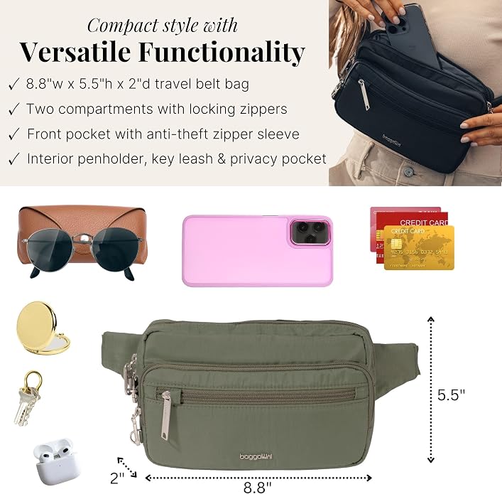 Baggallini Securtex Anti-Theft Belt Bag - Image 4