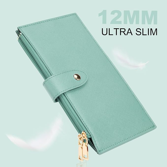Travelambo RFID Wallet Women Large Size Bifold Multi Card Wallet Case with Zipper Pocke Credit Card Holder for Women - Image 8