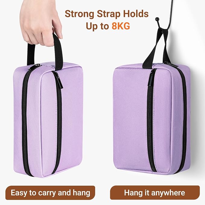 Elviros Travel Toiletry Bag for Women and Men,Lightweight Makeup Bag Hanging Dopp Kit with Shaving Compartment Cosmetic Organizer Small Tool Bag Travel Essentials,Gifts for Women(Lavender Purple) - Image 4