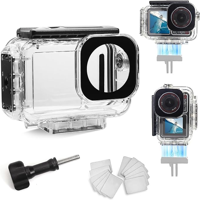 FitStill 196FT/60M Underwater Waterproof Case with Magnetic Quick Release Interface Compatible with DJI Osmo Action 5 Pro Action 4 Action 3,Protective Cover Invisible Diving Action Shell Accessory Kit by FitdesignkeepitFitStill