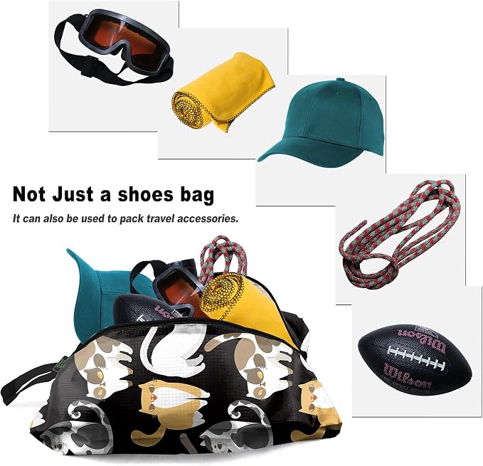 BeeGreen Shoe Bags 6 Pack Animal Design for Travel with Handle as Packing Organizers for Suitcase and Luggage | Portable Nylon Storage Accessories for Vacations, Essential Gifts for Women and Men​ - Image 5