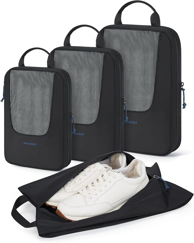 BAGSMART Compression Packing Cubes for Travel, 6/5/4set Lightweight Packing Organizers, Summer Travel Essentials Suitcase Organizer Bags Set by BAGSMART