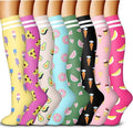 QUXIANG Copper Compression Socks for Women & Men Circulation (8 Pairs) - Best for Running Athletic Cycling - 15-20 mmHg by QUXIANG