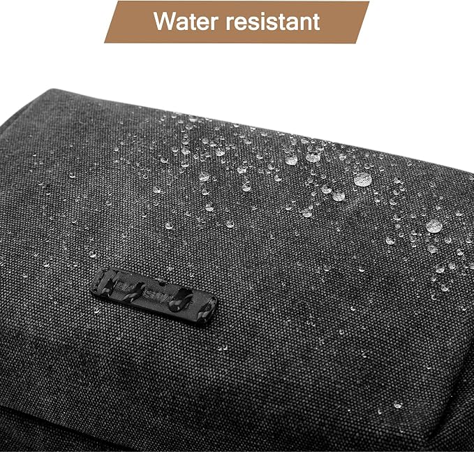 BAGSMART Toiletry Bag for Men, Canvas Travel Toiletry Organizer Dopp Kit Water-resistant Shaving Bag for Toiletries Accessories,Black-Medium - Image 5