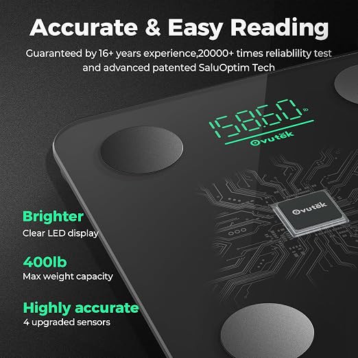 Smart Scale for Body Weight Digital Bathroom Scale with BMI Body Fat | Accurate Body Composition Muscle Mass Scale for Home Families, Athletes, Men, Women Weight Loss Tracking Compact Size 400lb - Image 4