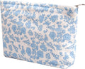 Cosmetic Bags for Women - Corduroy Cosmetic Bag Aesthetic Women Handbags Purses Smile Dots Makeup Organizer Storage Makeup Bag Girls Case Bags (Flowers-Orchid) by Gardsell