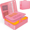 5200℉ Fireproof Document Box with Lock 8 Layers Water Resistant | Home ,Travel ,Strong, Fireproof Safe Storage Document Storage Organizer for Important Documents and File,Pink by Noiposi