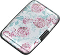 RFID Aluminum Wallet Credit Card Protector Case Holder for Men Women | Mini RFID Aluminum Wallet Credit Cards Holder Business Card Case Metal ID Case for Men Women(Peonies) by ELFISH