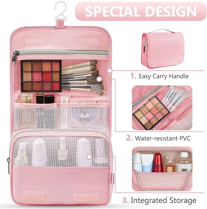 8 Set Packing Cubes for Travel, Gifts for Women Mom,Anti-Tearing Suitcase Organizer for Luggage with Shoe & Hanging Toiletry Bag,OlarHike Vacation Essentials & Accessories for Cruise Ship,Dream Pink - Image 3
