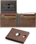 Wallet for Men Slim RFID Blocking Bifold Carbon Fiber,Minimalist Small Compact Front Pocket Credit Card Holder,Thin Mens Leather Wallets Smart Security With 2 ID windows 1 Cash (Dark Brown) by Unknown