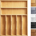 Kitchen Bamboo Silverware Organizer, Kitchen Drawer Organizer - Utensil Holder and Cutlery Tray with Grooved Drawer Dividers for Flatware 7 Slot, Natural by oridom
