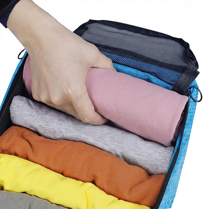 4-PACK Blue Organizer Cubes - Pack Luggage, Suitcase and Carry On Cubes - Image 3