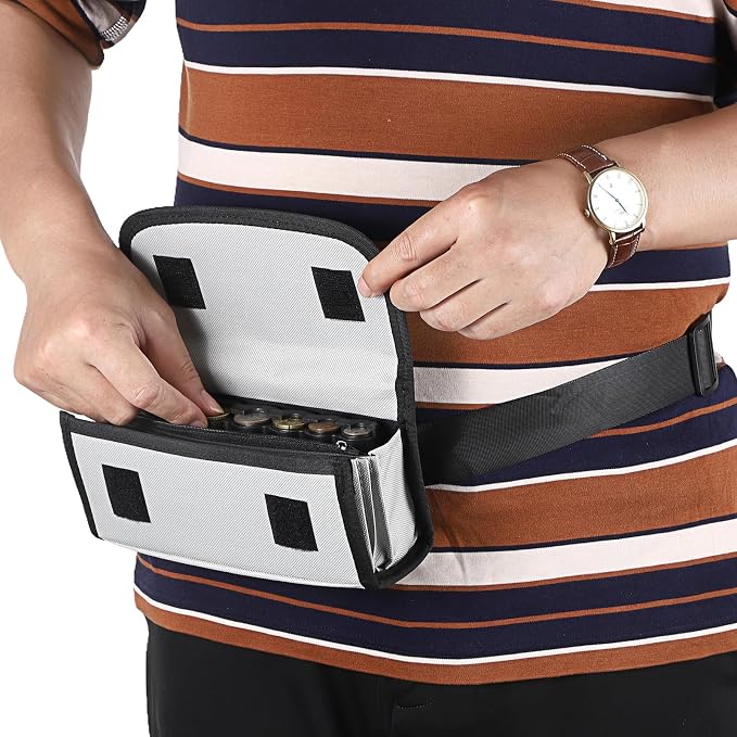 BSTKEY US Coin Holder Coin Dispenser, Fanny Pack with Banknote Waiters Purse Coin Sorter Coin Organizer, Coin Storage Bag with Belt for Waitress Server Collector Cashier Change （Gray） - Image 6
