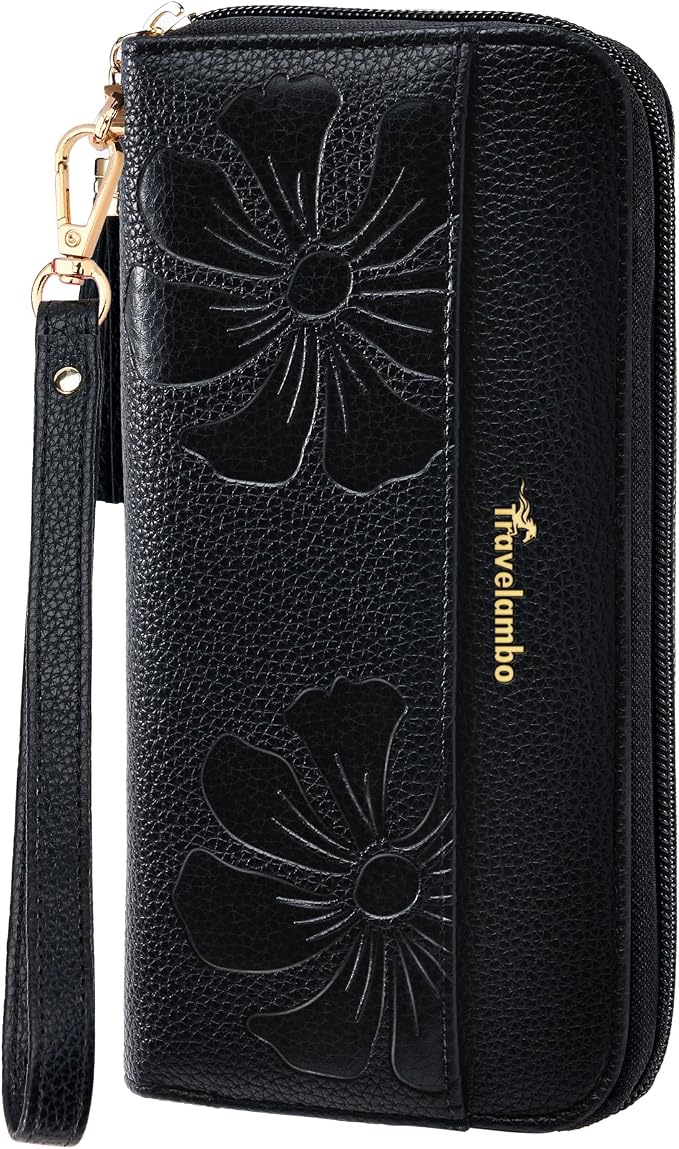 Travelambo Wristlet Wallet Women RFID Bifold Large Capacity Clutch Purse | Tassel, Zipper Coin Pocket, Card Holder Wallet, Gifts for Women by Travelambo