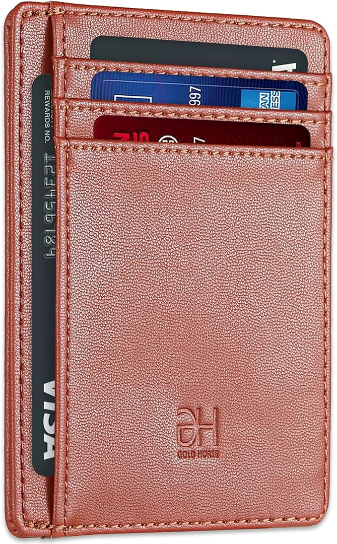 GH GOLD HORSE Slim RFID Blocking Card Holder Minimalist Leather Front Pocket Wallet for Women | Slim by GH+GOLD+HORSE