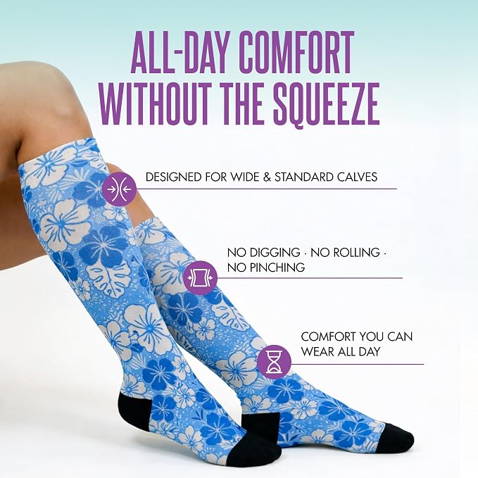 Crazy Compression Socks, Comfortable Support Socks for Recovery, Travel, Hiking, and Long-Hour Comfort w/Fun Designs - Image 2