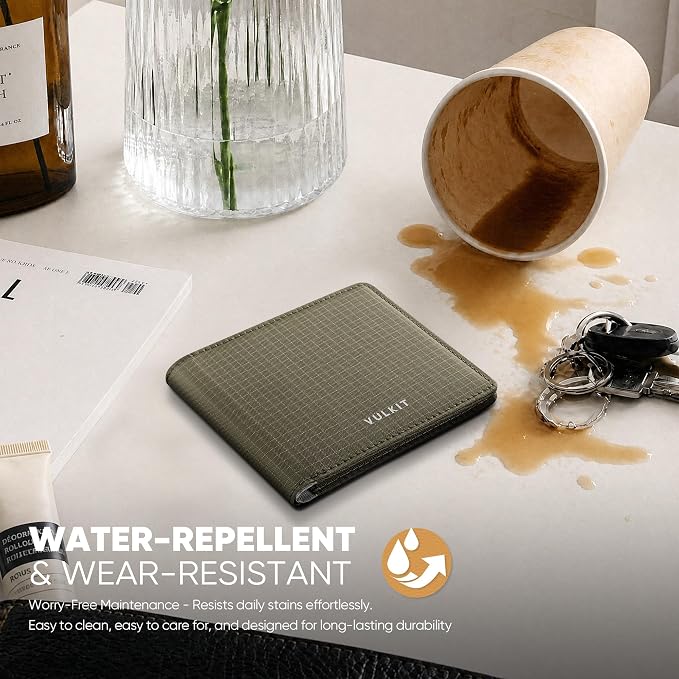 VULKIT Lite Wallet, RFID Blocking Bifold Wallets, Minimalist, Water-repellent & Wear-resistant - Image 3