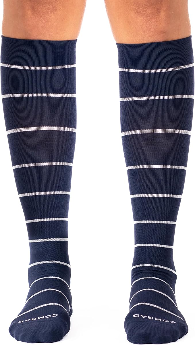 Nylon Knee High Socks - 15-20mmHg Graduated Compression Socks - Soft & Breathable Support Unisex Socks by Comrad