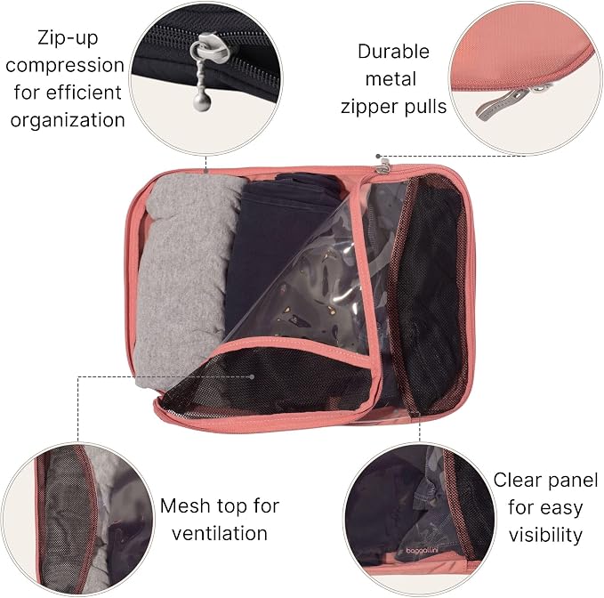 Baggallini Compression Cube 3-piece set - Lightweight Compression Packing Cubes for Travel - Image 3