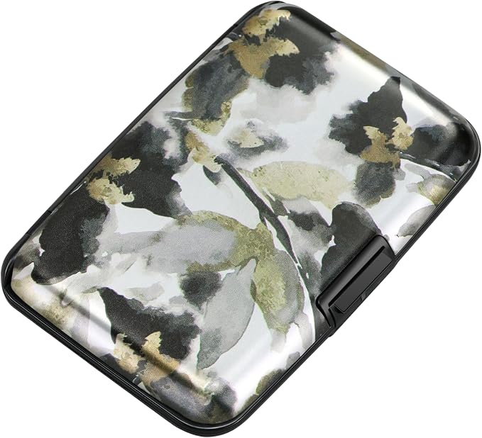 RFID Aluminum Wallet Credit Card Protector Case Holder for Men Women | Mini RFID Aluminum Wallet Credit Cards Holder Business Card Case Metal ID Case for Men Women(Flowers in Ink Painting) - Image 7
