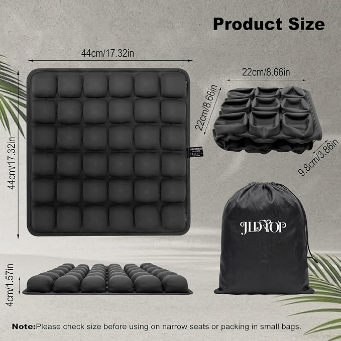 Inflatable Travel Cushion Airplane Seat Pressure Relief 3D Airbag | 36-cell Split, No need air pump, Ergonomic support, Portable foldable with storage bag, For long flights camping wheelchair - Image 5