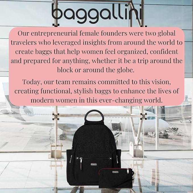 Baggallini Women's All Day Backpack, Black Cheetah Emboss, One Size… - Image 8