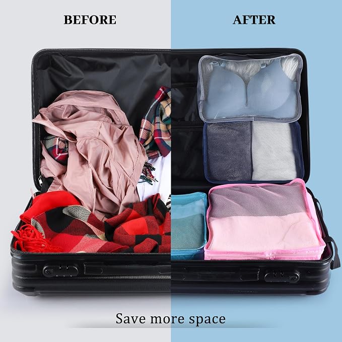Tudomro 12 Pcs Large Packing Cubes Luggage Organizers for Suitcase Mesh Travel Organizer Bags Travel Packing Organizers for Traveling Camping Hiking - Image 6