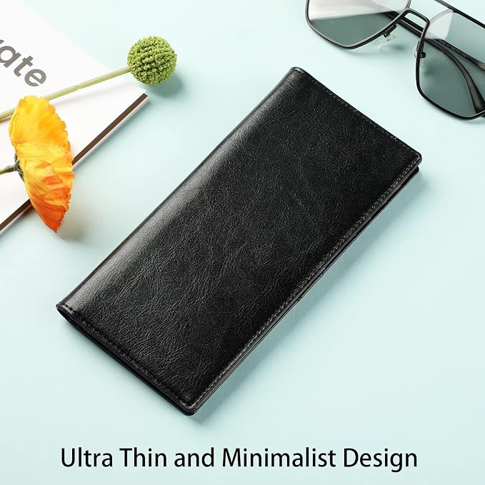 Ultra Slim Thin Leather Women Wallet RFID Blocking Credit Card Holder Bifold Long Ladies Billfold - Image 2